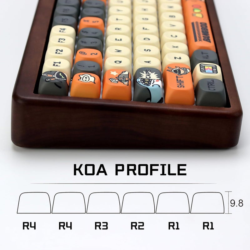 YMKPVR KBDiy ZZZ Cute Bangboo Keycaps Set 133 Keys KOA Profile Dye-Sublimation Kawaii Rabbit Art Keycaps for Cherry Gateron MX Switches Gaming Mechanical Keyboards - Image 3